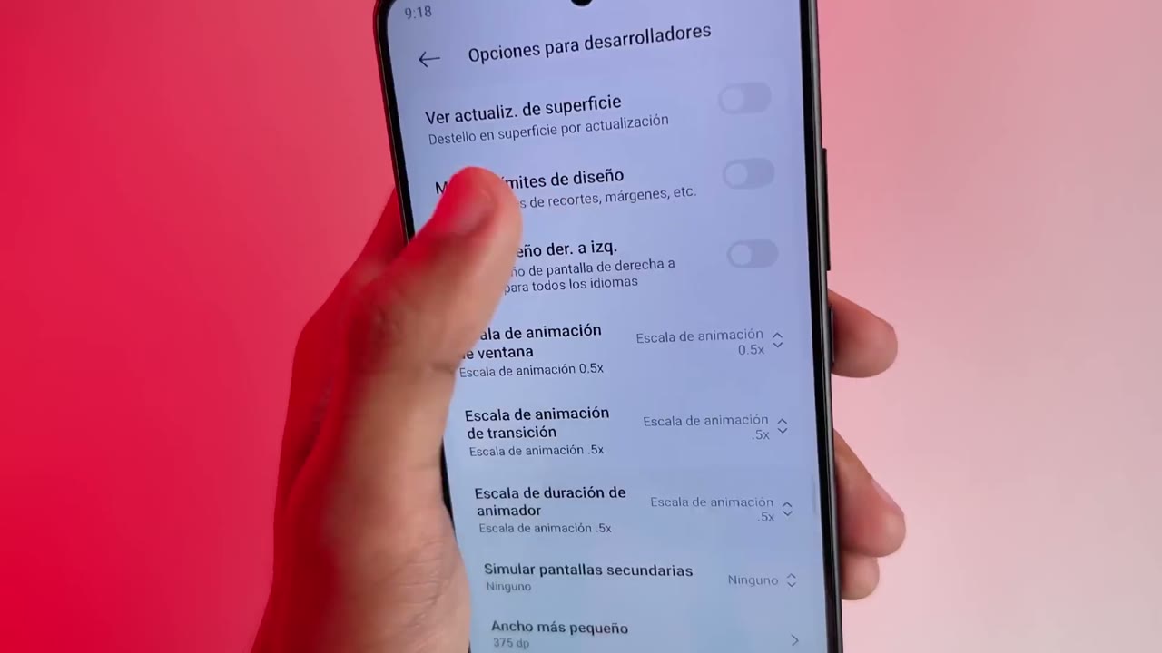 Opciones para desarrolladores con las escalas de animación del POCO X7 Pro