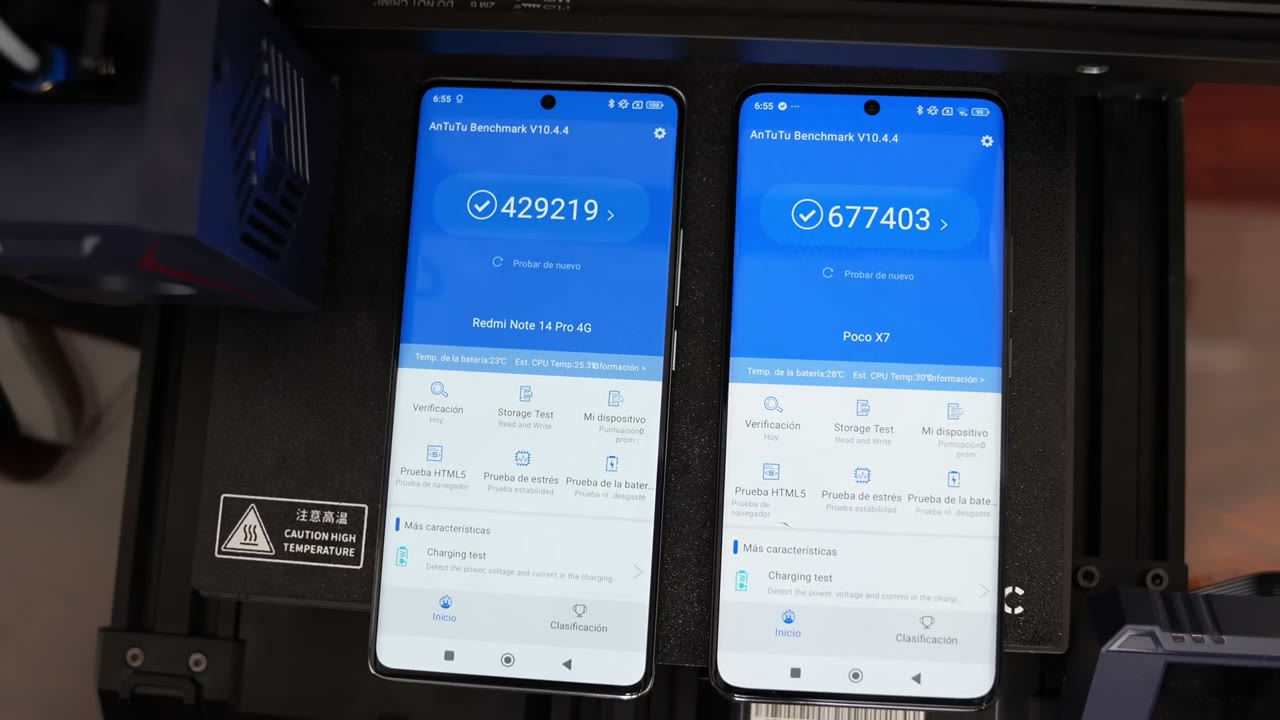 AnTuTu con 429.219 puntos en el Redmi Note 14 Pro 4G y 677.403 en el POCO X7
