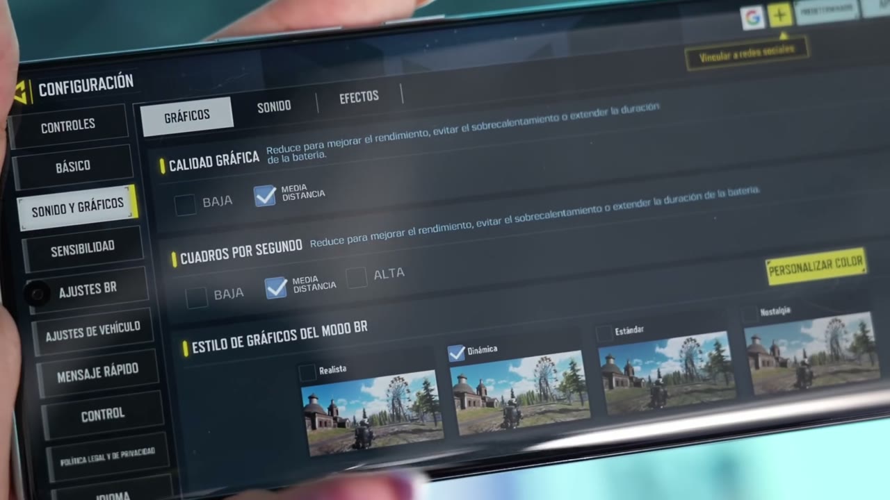 Configuración de gráficos de Call of Duty Mobile limitada en el Redmi Note 14 Pro 4G